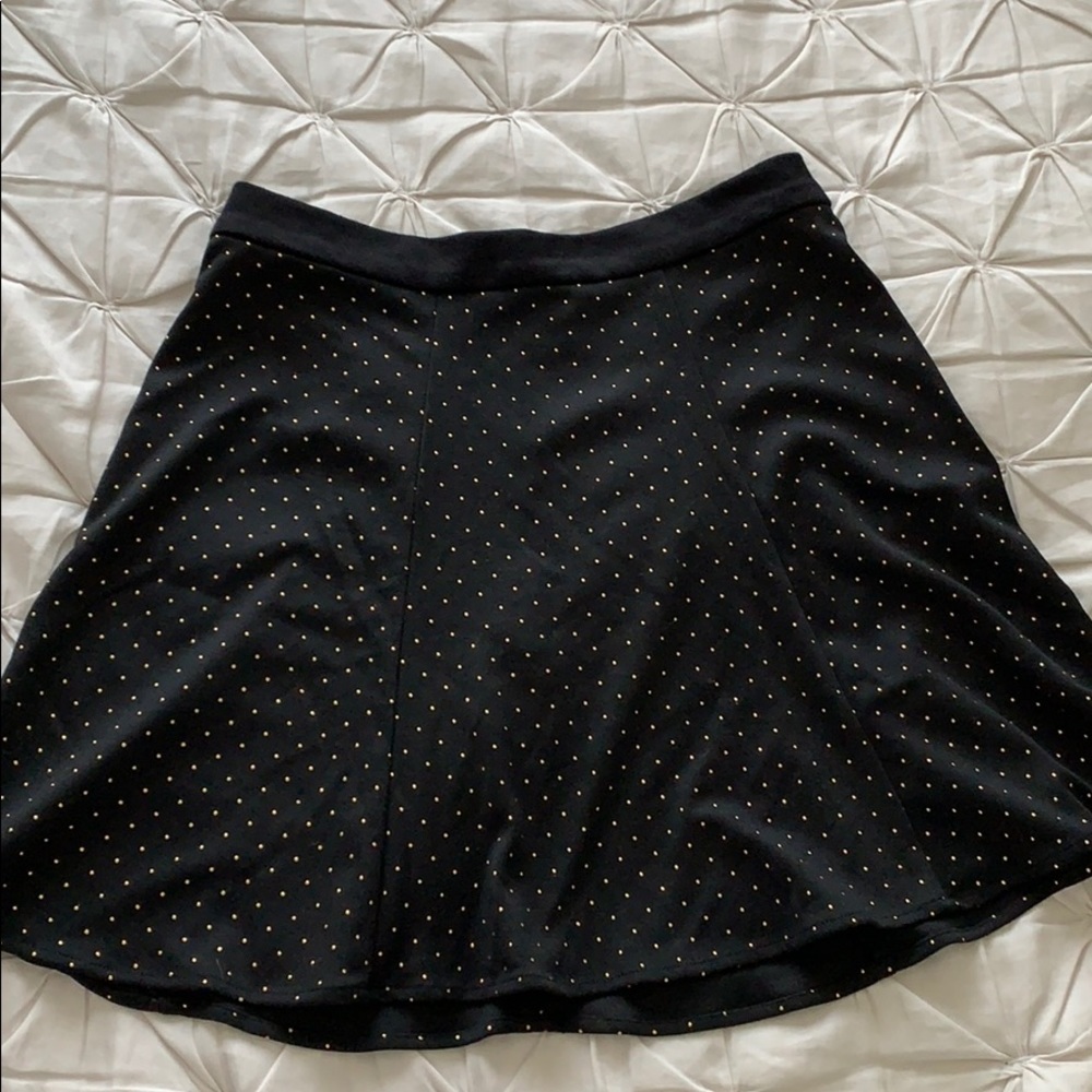 Black Skater Skirt with Gold Detailing